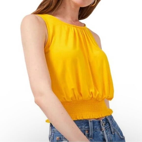 1. State Yellow Sleeveless Round Neck Tank Tops Women's Size M - Picture 1 of 9